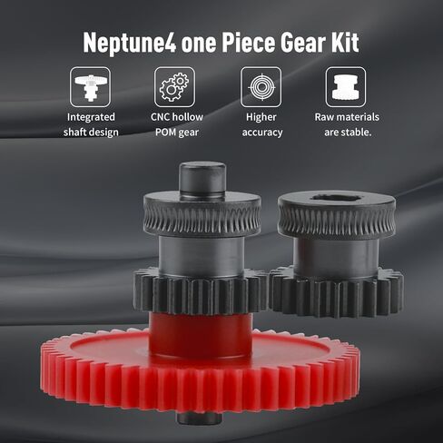 مجموعة ترقية تروس الطارد لـ ELEGOO Neptune 4/4 pro - تروس حلزونية فولاذية صلبة مزدوجة مطلية بالنانو، استبدال عمود CNC من قطعة واحدة لطارد محرك الأقراص المباشر Hotend in Kuwait