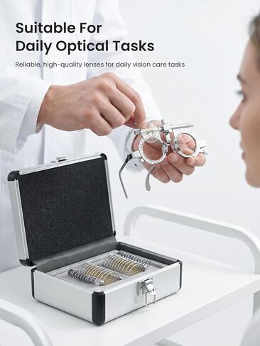 22Pcs Progressive Multifocal Trial Lens Set - Aluminum Case Lens Test kit ADD 1.00-3.50 for Vision Testing in Kuwait