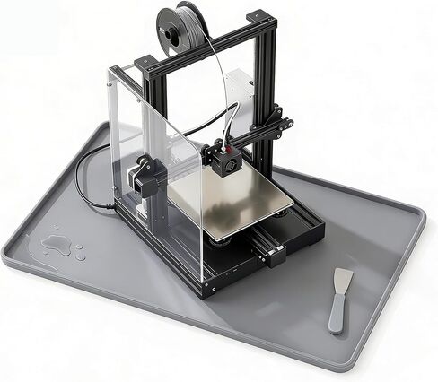 Frezonika Silicone Mat for 3D Printers, Anti-Slip Pad Compatible with Flashforge, Comgrow, Elegoo, Bambulab and Most of 3D Printers, Desk Surface Protector 3D Printer Accessories 23.6x15.8in (Grey) in Kuwait