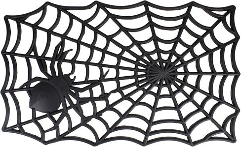 ممسحة أرجل الهالوين مستطيلة الشكل من Northlight Spider Web - أسود - 18 بوصة × 30 بوصة in Kuwait