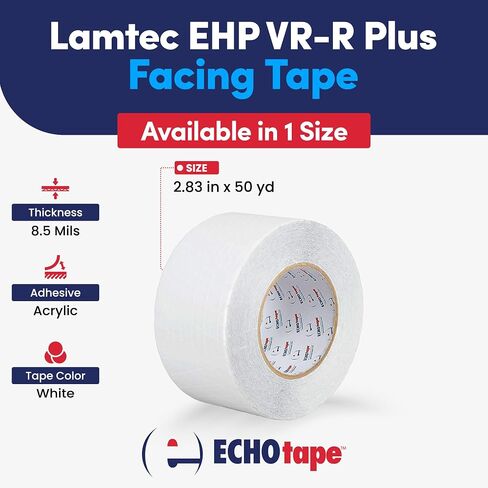شريط صدى FS-G7739 | شريط مواجهة لجميع الأحوال الجوية Lamtec EHP VR-R Plus | الشريط العازل للمباني المعدنية | التماس الأبيض وشريط الإصلاح | لاصق أكريليك للطقس البارد | شريط المقاول | 2.83 × 50 ياردة in Kuwait