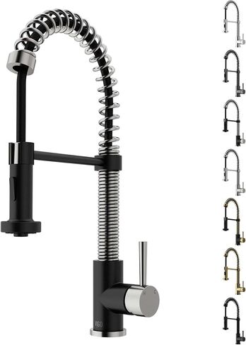 VIGO Edison 19'' H Single Handle Pull-Down Sprayer Kitchen Faucet Set with Soap Dispenser in Matte Black-VG02001MBK2 in Kuwait