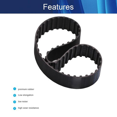 Jutagoss 1Pc 187L Timing Belt, 50 Teeth, 476.25mm/18.75" Length x 20mm/0.79" Width x 9.525mm/0.375" Pitch, Industrial Rubber Geared Cogged Belt, for 3D Printers, Manufacturing Machinery, Black in Kuwait