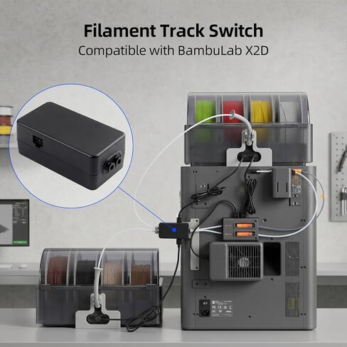Filament Track Switch Compatible with BambuLab X2D: Eliminate Manual Filaments Re-Grouping Smart Multi-Color Routing Adapter Not for Connecting External Spool 3D Printer Accessories in Kuwait