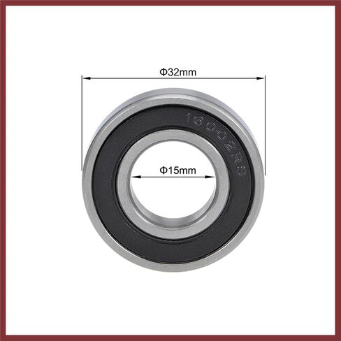 16002-2RS Deep Groove Ball Bearings 15mm Inner Dia 32mm OD 8mm Bore Double Sealed Chrome Steel Z2 5pcs Replace Parts in Kuwait
