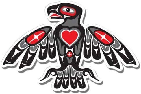 ملصق من الفينيل مقاس 5 بوصات من Native American Pacific Northwest Style Tomem Eagle Bird - لجهاز الكمبيوتر المحمول في السيارة I-Pad - ملصق مقاوم للماء in Kuwait