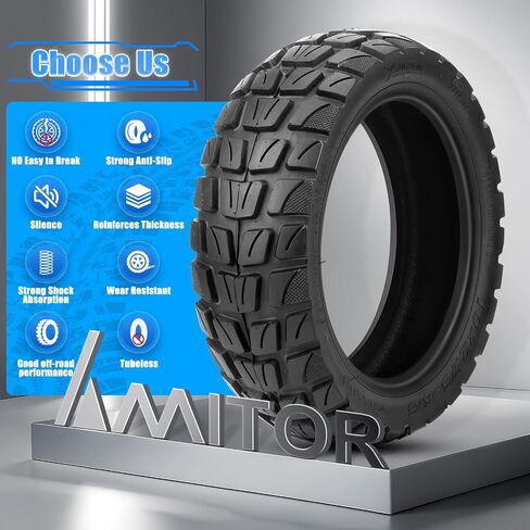 إطار سكوتر 10x2.75-6.5 للطرق الوعرة متوافق مع Kukirin G2 Master | 10 بوصة 70/65-6.5 إطار سكوتر كهربائي بديل بدون أنبوب، مقاومة عالية للتآكل ومتانة ومضادة قوية للانزلاق، قطعة واحدة in Kuwait