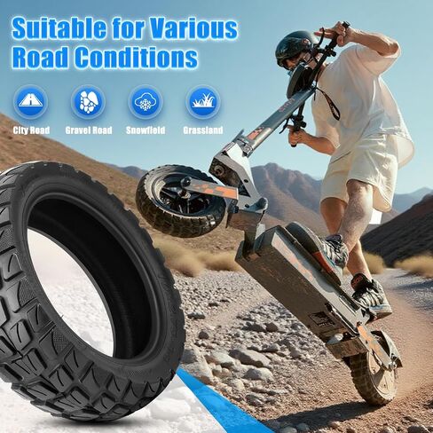 إطار سكوتر 10x2.75-6.5 للطرق الوعرة متوافق مع Kukirin G2 Master | 10 بوصة 70/65-6.5 إطار سكوتر كهربائي بديل بدون أنبوب، مقاومة عالية للتآكل ومتانة ومضادة قوية للانزلاق، قطعة واحدة in Kuwait