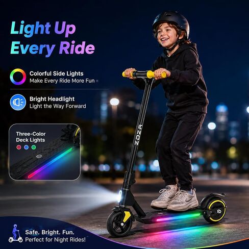 Electric Scooter for Kids, 10 MPH Max Speed, LED Display, Foldable, Dual Brakes,Lights, Lightweight, Kids Electric Scooter for 6+,Excellent Present Choice for Boys and Girls in Kuwait