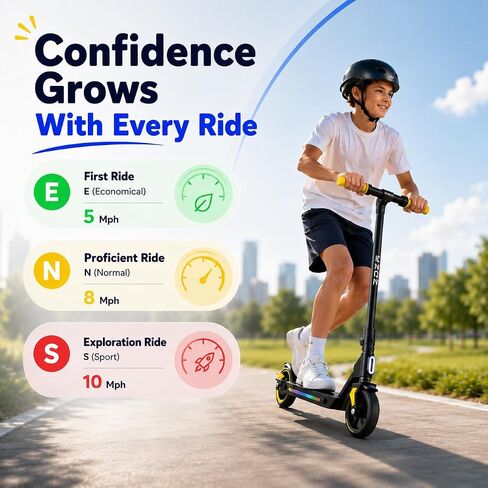 Electric Scooter for Kids, 10 MPH Max Speed, LED Display, Foldable, Dual Brakes,Lights, Lightweight, Kids Electric Scooter for 6+,Excellent Present Choice for Boys and Girls in Kuwait