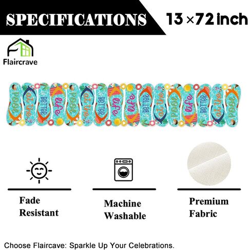 Summer Table Runner Life is Better at The Pool Kitchen Dining Table Centerpiece Hawaiian Beach Pool Party Decor Summer Tropical Decorations for Home-72 Inches Long in Kuwait