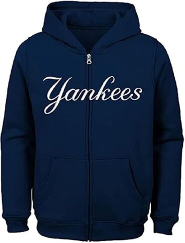Outerstuff New York Yankees Youth Boys (8-20) Wordmark Full Zip Hoody Sweatshirt in Kuwait