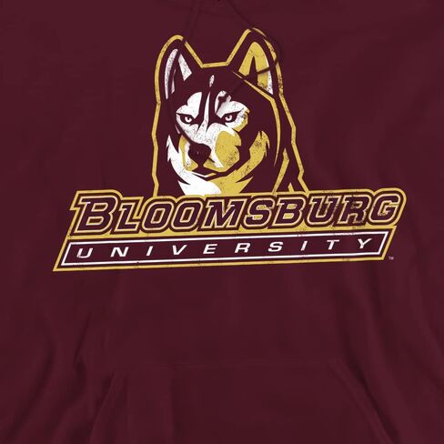 LOGOVISION Bloomsburg University Official Distressed Primary Logo Unisex Adult Pull-Over Hoodie in Kuwait