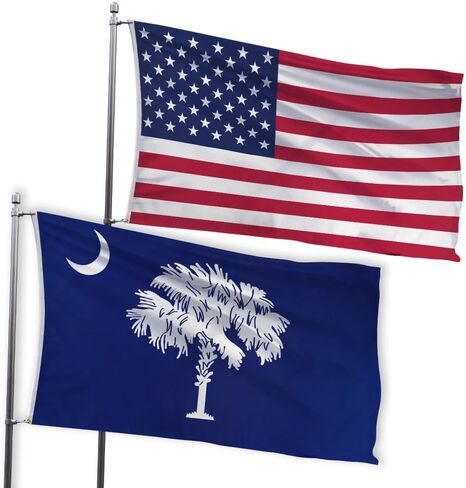 USA and South Carolina 3x5ft Flag Bundle Set - Printed USA flag & Printed Sourh Carolina State Flag - Strong Durable Polyester American Flag Set in Kuwait