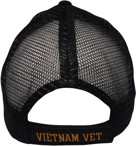 trade winds Vietnam Veteran Vet Ribbon Black Mesh Trucker Adjustable Embroidered Hat Cap - Officially Licensed in Kuwait