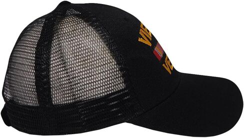 trade winds Vietnam Veteran Vet Ribbon Black Mesh Trucker Adjustable Embroidered Hat Cap - Officially Licensed in Kuwait