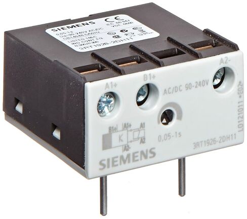 Siemens 3RT19 26-2CH11 كتلة تأخير وقت الحالة الصلبة، خرج أشباه الموصلات، عند التأخير، مكثف مدمج، حجم S0 - S3، نطاق إعداد الوقت 0.05-1 ثانية، جهد إمداد التحكم المقدر 90-240VAC / VDC in Kuwait