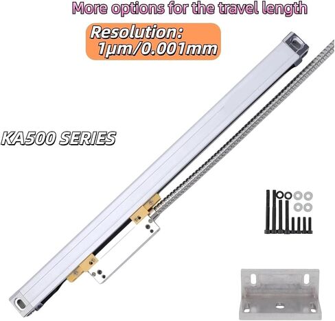 KA5001um： 70 120 170 220 270 320 370 420mm Slim DRO Linear Scale 18x20mm Thin Small Lathe Linear Encoder Grating Ruler Sensor，1um 370mm in Kuwait