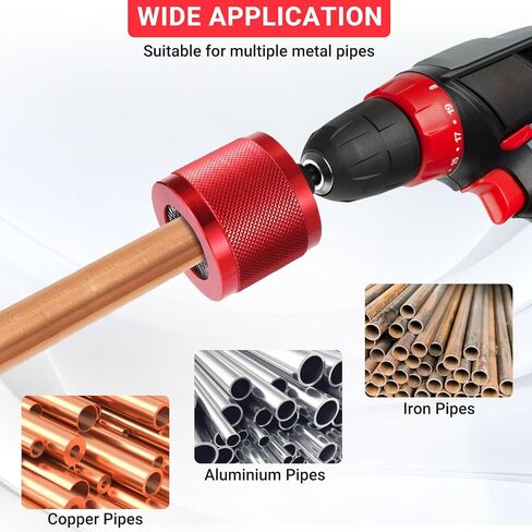 Wayona 1/2" & 3/4" & 1" Metal Copper Pipe Cleaner for Drill, with 1/4" Hex Shank, Each Size with 3PCS Brush Blades, Include Pipe Brushes, for Cleaning Rust, Stains, Paint and Polishing on Copper Pipe in Kuwait