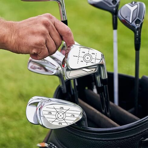 8-Pack Golf Club Impact Stickers, Swing Training Marking Decals for Driver/Irons, Ball Strike Position Feedback (White) in Kuwait