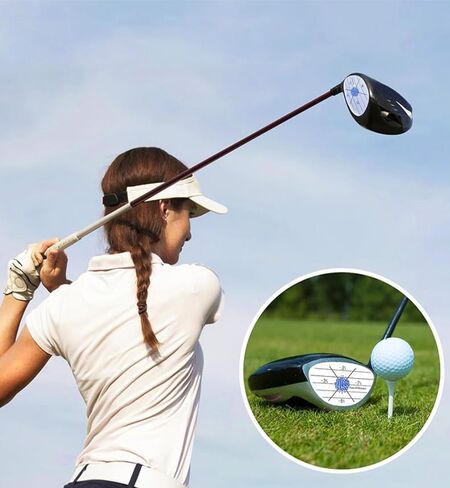 8-Pack Golf Club Impact Stickers, Swing Training Marking Decals for Driver/Irons, Ball Strike Position Feedback (White) in Kuwait