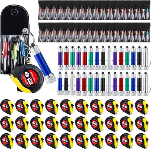 Jutom 18 Pcs Mini Tape Measure Keychain Screwdriver LED Light Keychain Bulk Men Adult Tool Party Gifts Prize for Man Father's Day Housewarming Gifts Adult Useful Tool Favors (Colorful) in Kuwait