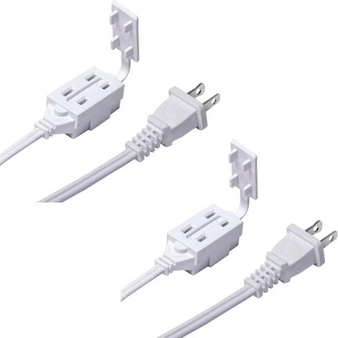 سلك تمديد منفذ داخلي كهربائي بطول 3 أقدام وشقين من نيوهاوس مع واقي للعبث CTCORD3FT-WH، سلك تمديد داخلي نحيف وحنفية مكعبة لأساسيات المنزل والشقق ومشاريع تحسين المنزل in Kuwait
