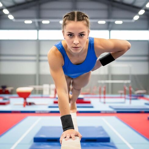 2 Pcs Gymnastics Hand Grips, Non Slip Leather Palm Grips for Gymnastics Bars with Adjustable Wristbands, Protection & Wrist Support for Workout, Training in Kuwait