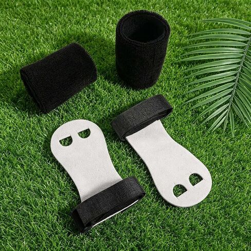 2 Pcs Gymnastics Hand Grips, Non Slip Leather Palm Grips for Gymnastics Bars with Adjustable Wristbands, Protection & Wrist Support for Workout, Training in Kuwait