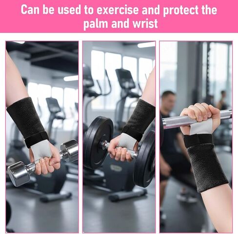 2 Pcs Gymnastics Hand Grips, Non Slip Leather Palm Grips for Gymnastics Bars with Adjustable Wristbands, Protection & Wrist Support for Workout, Training in Kuwait
