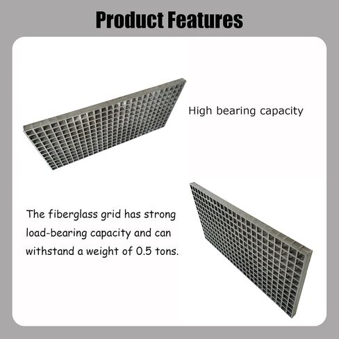 39.4"*19" Gray Fiberglass FRP Grating Non-Slip Grille FRP Grille Auto Repair Thickness 1.5" 0.5 Tons Bearing Capacity Gray in Kuwait