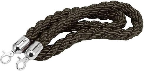 Black Queue Barrier Ropes with Metal Hooks,Stanchion Rope 3/4/5/6Ft,Crowd Control Rope,Braided Hemp Rope for Queue Divider,Rope Safety Barrier,Queue Line Barrier (Black a 4ft/120cm) in Kuwait
