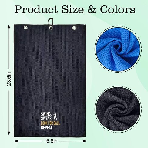 DYJYBMY Swing Swear Funny Golf Towel Set with Clip, Golf Accessories for Women Men, Father's Day Appreciation Gifts for Grandpa Dad Uncle Husband, Retirement Golfing Gifts for Golfer Family Friend in Kuwait