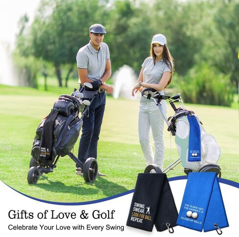 DYJYBMY Swing Swear Funny Golf Towel Set with Clip, Golf Accessories for Women Men, Father's Day Appreciation Gifts for Grandpa Dad Uncle Husband, Retirement Golfing Gifts for Golfer Family Friend in Kuwait