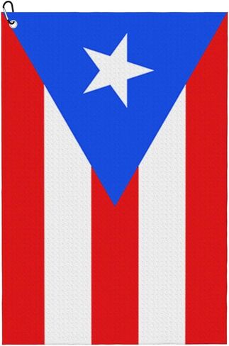 Puerto Rico Flag Golf Towel with Carabiner Clip Golf Gift for Men Waffle Pattern Cooling Towels in Kuwait