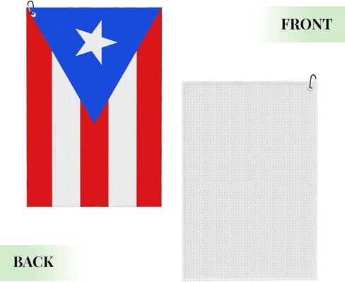 Puerto Rico Flag Golf Towel with Carabiner Clip Golf Gift for Men Waffle Pattern Cooling Towels in Kuwait