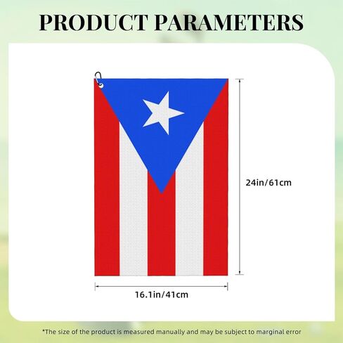Puerto Rico Flag Golf Towel with Carabiner Clip Golf Gift for Men Waffle Pattern Cooling Towels in Kuwait