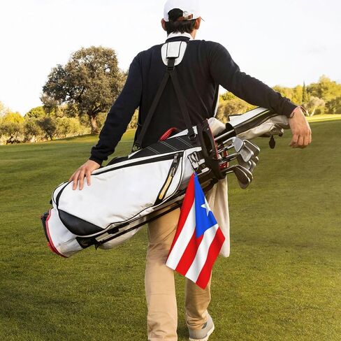 Puerto Rico Flag Golf Towel with Carabiner Clip Golf Gift for Men Waffle Pattern Cooling Towels in Kuwait