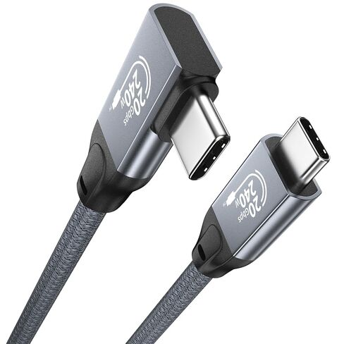 كابل شاشة QCEs USB C بزاوية يمين إخراج فيديو 3.3FT إلى شاشة محمولة 8K USB C 3.2 Gen 2x2 كابل فيديو 20 جيجابت في الثانية لنقل البيانات، شحن 240 وات PD لهاتف iPhone 17/16 MacBook Carplay KYY MNN InnoView in Kuwait
