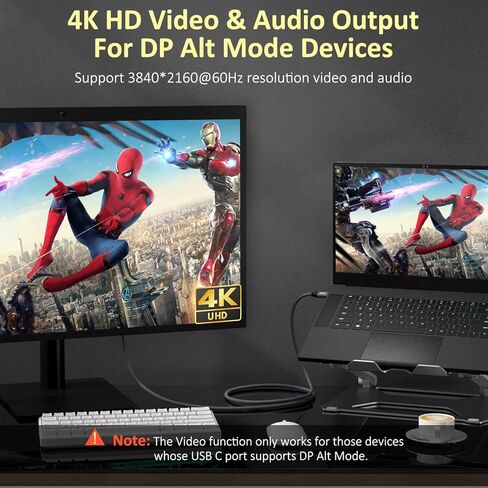 كابل شاشة QCEs USB C بزاوية يمين إخراج فيديو 3.3FT إلى شاشة محمولة 8K USB C 3.2 Gen 2x2 كابل فيديو 20 جيجابت في الثانية لنقل البيانات، شحن 240 وات PD لهاتف iPhone 17/16 MacBook Carplay KYY MNN InnoView in Kuwait