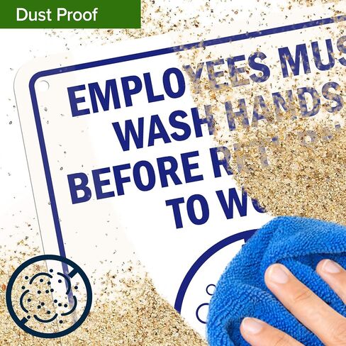 Employees Must Wash Hands Before Returning to Work Sign, 7" x 10" 0.40 Aluminum, Fade Resistance, Indoor/Outdoor Use, USA MADE By My Sign Center in Kuwait