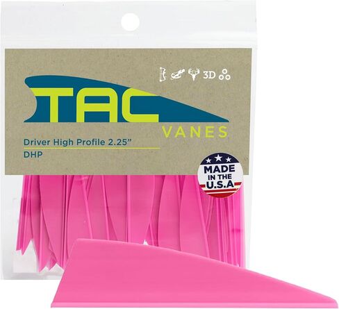 TAC Vanes Driver High Profile 2.25" Arrow Vanes – Pink (36 Pack) Archery Fletching in Kuwait