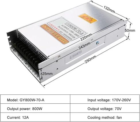 800w Switching Power Input AC170V 260V Output DC70V 12A Switching Power Used for CNC Router Laser Engraving in Kuwait