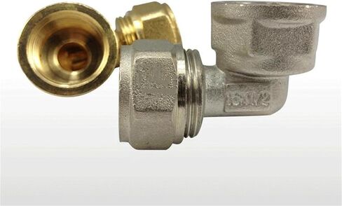 H58 نحاس DN15 DN20 أنثى BSPP موضوع الكوع Pex 1216/1418/2025 تركيبات أنابيب الألومنيوم لتدفئة الأرضية (نحاس، 125 * 90 مم) in Kuwait
