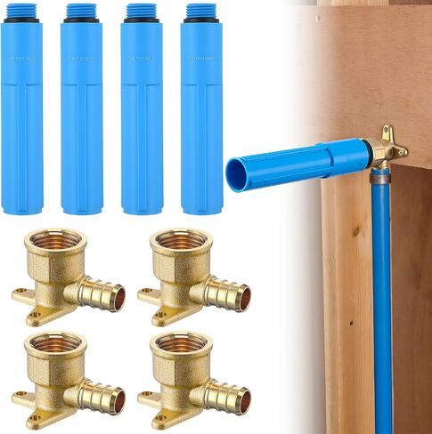 Feekoon 1/2" MNPT Bathroom Shower Test Plug, Comes with 1/2" Pex Drop Ear Elbow (No Lead Brass), Pressure Testing Plug Set for Shower Head and Tub Installations, Easy to Install(4 Pack) in Kuwait