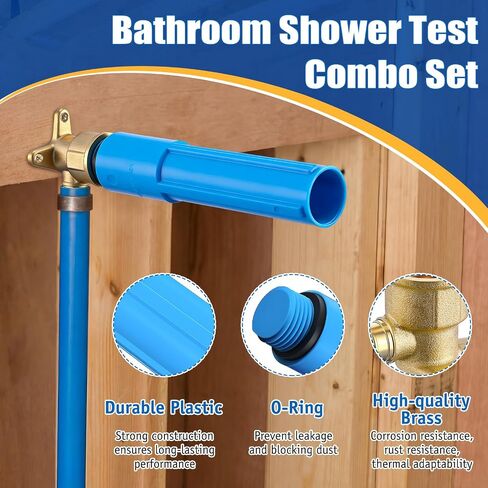 Feekoon 1/2" MNPT Bathroom Shower Test Plug, Comes with 1/2" Pex Drop Ear Elbow (No Lead Brass), Pressure Testing Plug Set for Shower Head and Tub Installations, Easy to Install(4 Pack) in Kuwait
