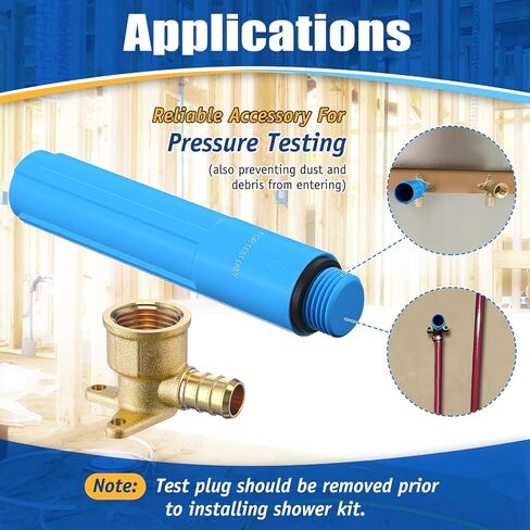Feekoon 1/2" MNPT Bathroom Shower Test Plug, Comes with 1/2" Pex Drop Ear Elbow (No Lead Brass), Pressure Testing Plug Set for Shower Head and Tub Installations, Easy to Install(4 Pack) in Kuwait