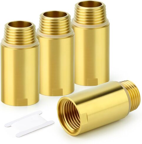 محول سباكة الأنابيب النحاسية 4 قطع من GASHER مع حلقة دائرية مطاطية، 1/2 بوصة NPT ذكر × 1/2 بوصة NPT أنثى وصلة تركيب الأنابيب، الطول 2 بوصة in Kuwait