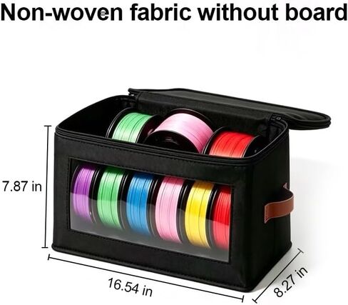 3D Printer Filament Storage Box, Reusable Filament Container for 3D Printing with Zipper Design, Holds Up to 6 Rolls, 3D Filaments Organizer for Home, Office and Workshop, Black in Kuwait