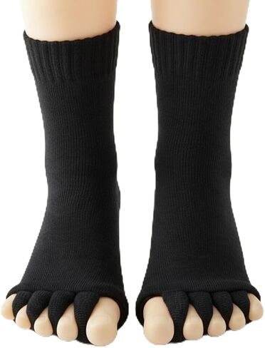 Happy Feet Foot Alignment Socks With Toe Separators for Men Women Toe Separator Socks for Yoga GYM Massage Sports (C) in Kuwait